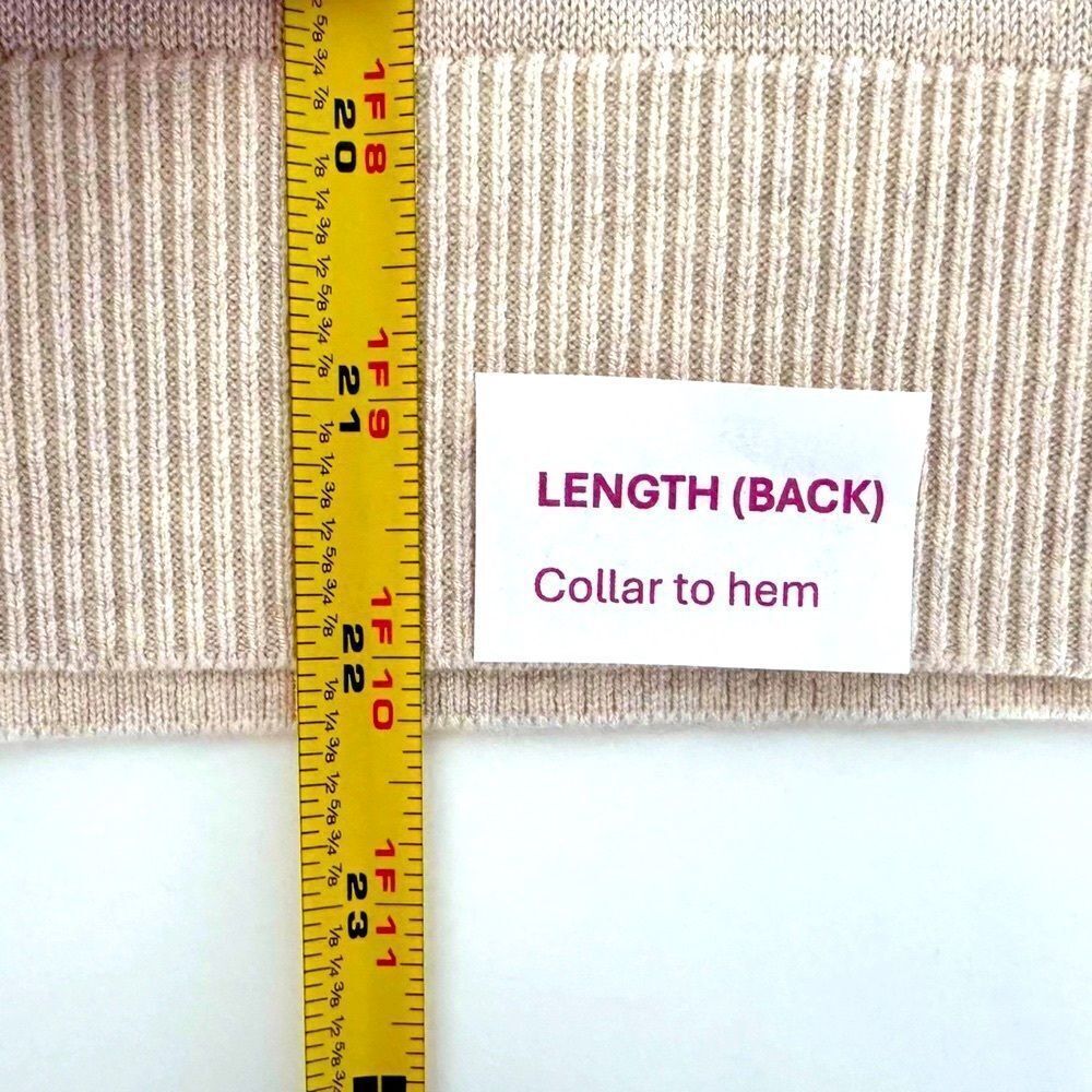 BANANA REPUBLIC Sweater Women Small (S) Beige Cut Out 3/4 Sleeve Ladies - Picture 5 of 11